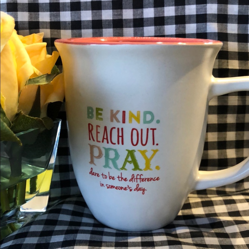 Inspirational White and Coral Mug
